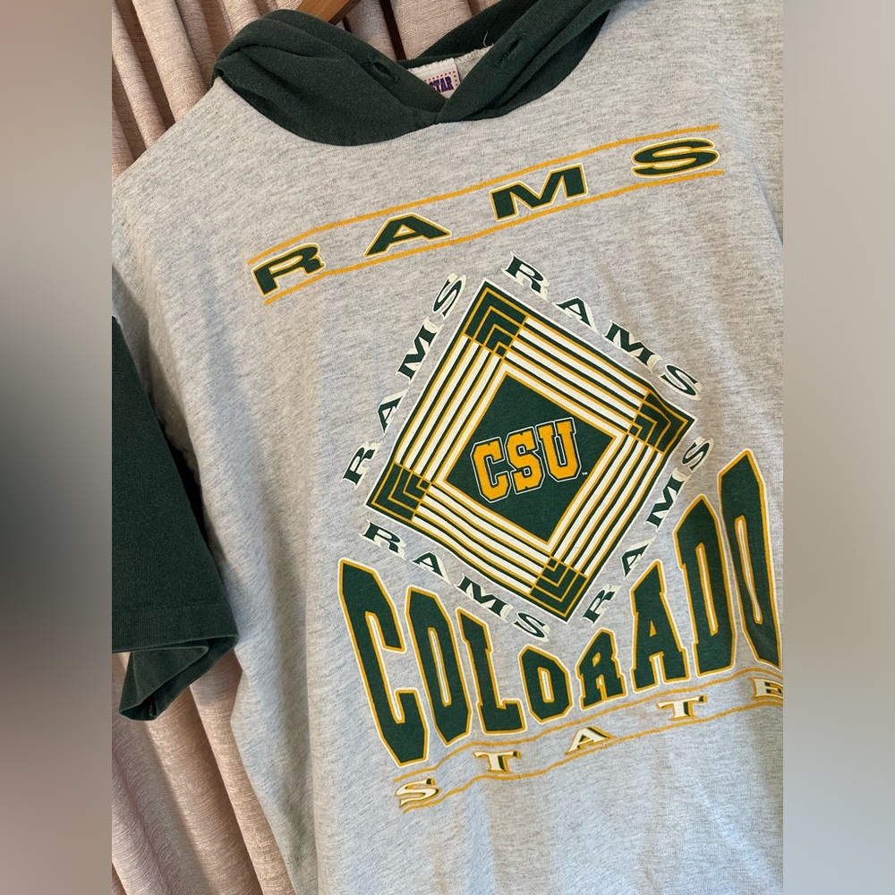 Retro Colorado State University Rams Hooded T-Shirt